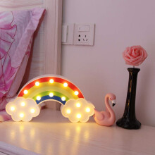 Hetang Yuese schattige regenboog LED nachtlampje op batterijen nachtlamp wandtafellamp voor kinderkamer