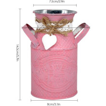 Hetang Yuese Decoratieve Vintage Chic Metalen Vaas Melkkan Arme Landelijke Stijl Metalen Bloemenemmer
