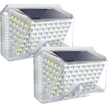 Hetang Yuese 2 stuks buitenzonnelampen LED-lamp met bewegingssensor, 270 hoek, IP65 waterdichte draadloze