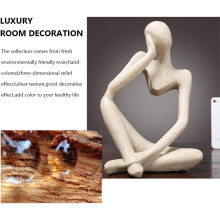 Hetang Yuese Harsbeeld Beeld Denker Figuur Abstract Decoratief Beeld Europees Kantoordecoratie Huisbeeld