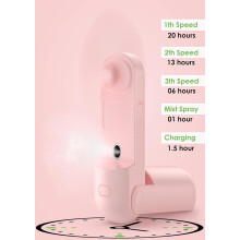 Hetang Yuese handventilator 3-in-1 vernevelende handventilator Draagbare miniventilator Op batterijen