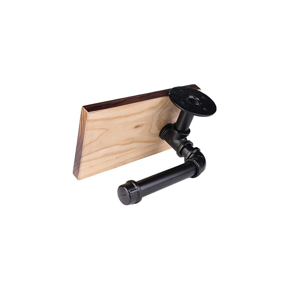 Hetang Yuese Toiletrolhouder Decoratieve Wandplank Industriële Stijl Stalen Buis Met Houten Plank Voor