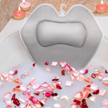 (Confezione da 2) Cuscini da bagno ergonomici con 5 ventose, cuscino da bagno traspirante in rete 5D,