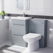 Nes Home Matte Grey 1100mm Basin Vanity Cabinet With WC Unit & Soft Close Toilet
