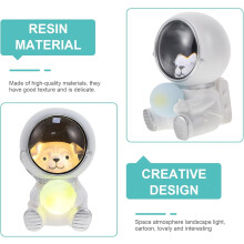 Hetang Yuese Luce notturna creativa - Lampada da comodino decorativa a forma di cane astronauta Lampada