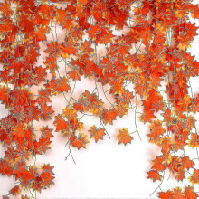(As show, One size) 10 Pack 11.5m/37.72ft 56 Leaves Artificial Maple Leaf Vine, Fake Foliage Autumn Leaves Garland Hanging Plant A