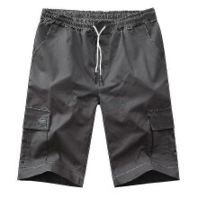 Heren Joggingbroeken Shorts Elastische Taille Shorts Cargo Pocket Shorts Donkergrijs, M