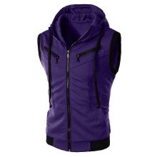 Heren Hoodie Full Zip Vest Sport Zomer Paars M