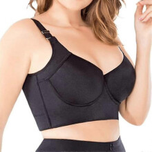 Reggiseni sportivi push-up con coppa profonda e schiena nascosta da donna, neri, taglia 44