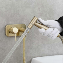 Bidet portatile per WC con doccetta in acciaio inox, flessibile per doccia con acqua calda e fredda,