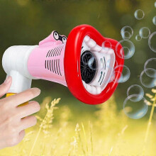 Macchina per bolle di sapone elettrica per bambini, giocattolo per giochi all'aperto, macchina per bolle