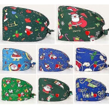 Cuffia chirurgica natalizia, cappello da medico, infermiera, copricapo regolabile, nero