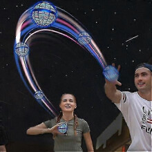 Palla volante Boomerang Spinner Giocattoli Mini Drone UFO Bambini Ragazzi Ragazze Regali Blu e Telecomando
