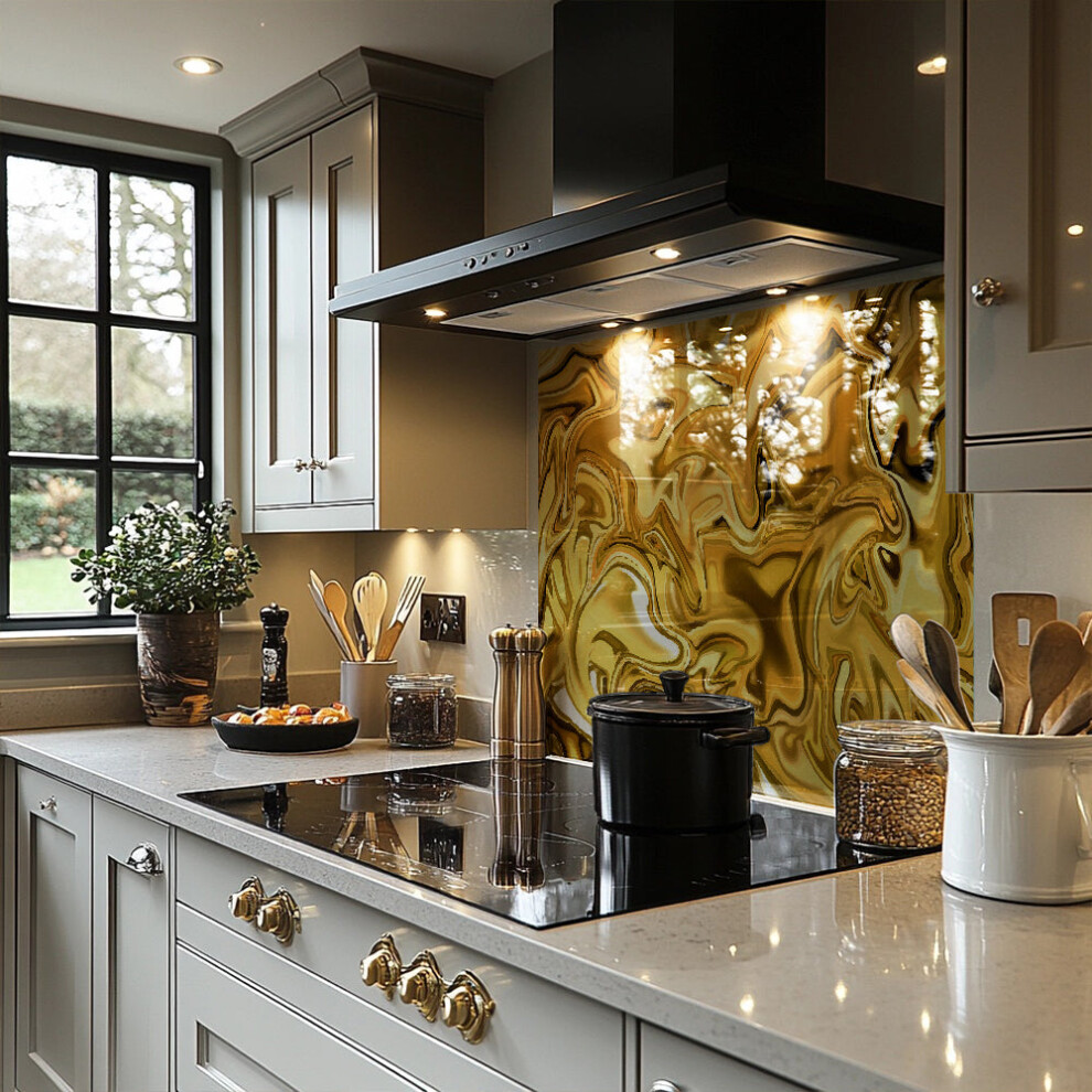 Benjamin Tate Design Golden Liquid Splash Back