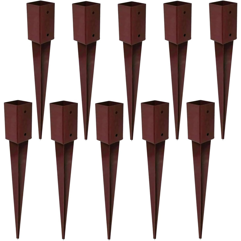 (10) Garden Mile Heavy Duty Metal Fence Post spikes Rust resistant Metal Post Holders 75mm x 75mm Fence spikes Garden Fencing Support