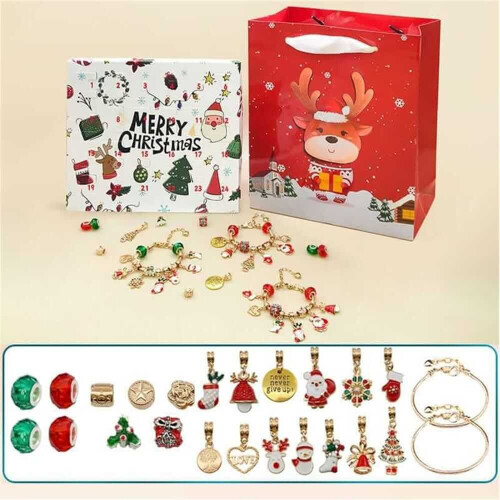 Caixa surpresa de Natal com pulseira e joias 2