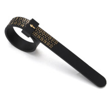 Portable Ring Measuring Tape With HK Size Finger Circumference Measurement（HK Size Black Gloden Font)