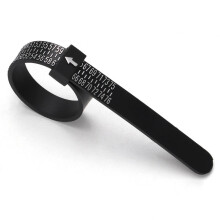 Portable Ring Measuring Tape With CU Size Finger Circumference Measurement（CU Size Black Gloden Font)