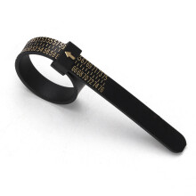 Portable Ring Measuring Tape With CU Size Finger Circumference Measurement（CU Size Black Gloden Font)
