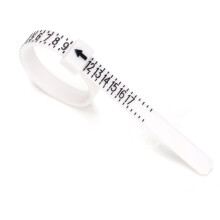 Portable Ring Measuring Tape With US Size Finger Circumference Measurement (US Size  White  Black Font  No Sign)