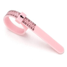 Portable Ring Measuring Tape With CU Size Finger Circumference Measurement（CU Size Pink Black Font)