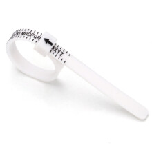 Portable Ring Measuring Tape With UK Size Finger Circumference Measurement（UK Size White Black Font No Sign）
