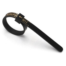 Portable Ring Measuring Tape With UK Size Finger Circumference Measurement（UK Size Black Golden Font No Sign）