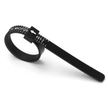 Portable Ring Measuring Tape With UK Size Finger Circumference Measurement（UK Size Black White Font No Sign）