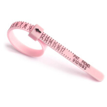 Portable Ring Measuring Tape With US Size Finger Circumference Measurement （US Size Pink Black Font Sign）