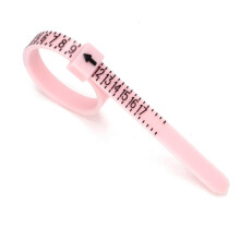 Portable Ring Measuring Tape With US Size Finger Circumference Measurement（US Size Pink Black Font No Sign）