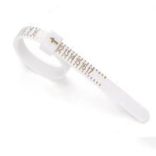 Portable Ring Measuring Tape With US Size Finger Circumference Measurement （US Size White Golden Font No Sign）