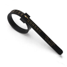Portable Ring Measuring Tape With US Size Finger Circumference Measurement （US Size Black Gloden Font Sign）