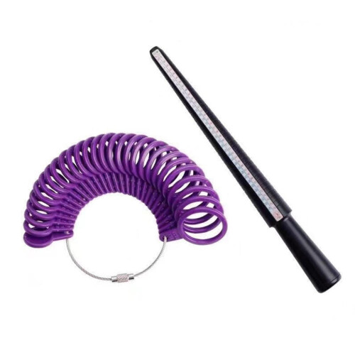 Plastic Ruler  Ring Stick  Ring Ring Ring  Ring Size Measurement Set Tool (Plastic Size Stick+HK Size Plastic Ring) 2