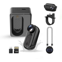 Mini Body Camera with Audio & Video Recording - 128G IPX7 Waterproof Thumb Size Hands Free Wearable Camcorder for Work Travel Pet Walk Vlog (Black)