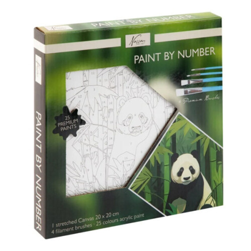 Paint by number 20x20cm Panda-25 paints/4 brushes
