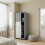 URBN Living (Grey with White Doors) 180cm 4 Sliding Doors Wardrobe Bedroom Storage Closet Hanging Rail Cupboard Unit 4