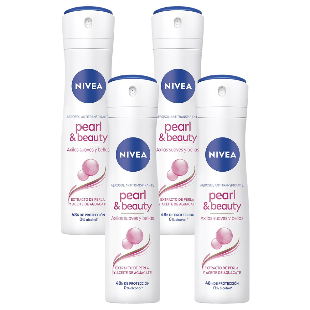NIVEA Pearl & Beauty Anti-Perspirant Deodorant Spray (150ml), Women's Deodorant with 48H Sweat and Odour Protection, Anti-Perspirant Spray for Women