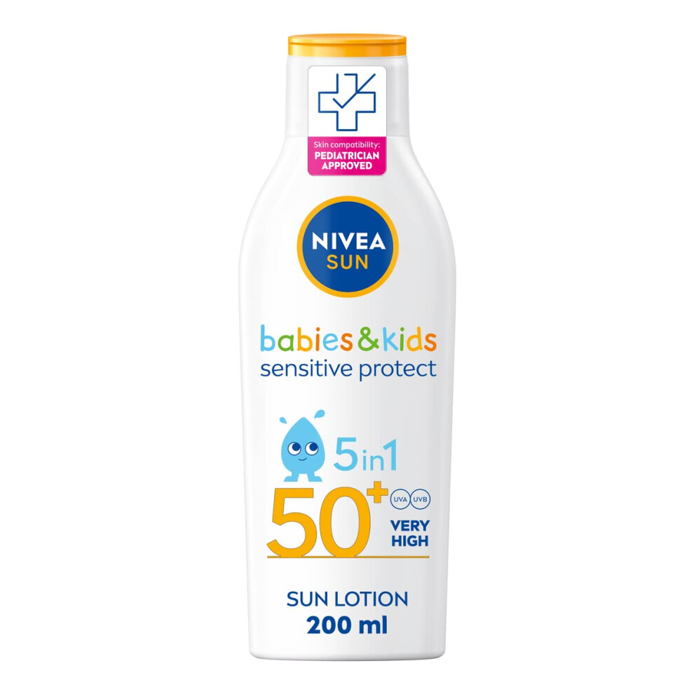 NIVEA SUN Kids Protect & Sensitive Sun Lotion (200ml) Sunscreen with