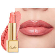 OULAC Glow Metallic Shine Orange Lipstick, Coral High Impact Lipcolor, Lightweight Soft and Ultra Hydrating, Long Lasting, Vegan & Cruelty-Free, Full
