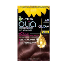 Garnier Olia 6.12 Iridescent Light Brown Permanent Hair Dye, Up to 100% Grey Hair Coverage, Visibly Improved Hair Quality, 3X More Shine, No Ammonia