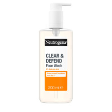 Neutrogena Clear & Defend Face Wash (1x 200ml), Oil-Free Facial Cleanser for Spot-Prone Skin, Facial Wash with Purifying 2% Salicylic Acid to Help Pr