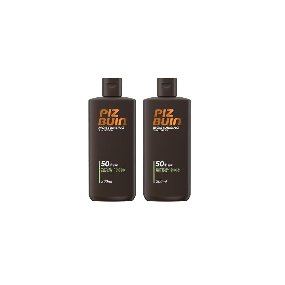 Piz Buin Moisturising Sun Lotion Spf50+, 200Ml (Packaging May Vary) (Pack Of 2)