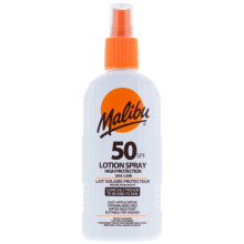 Malibu High Protection Water Resistant Vitamin Enriched SPF 50 Sun-Screen Lotion Spray with Shea Butter Extract, 200ml