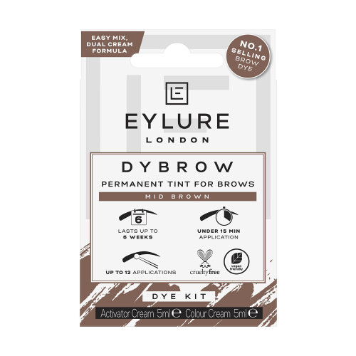 Eylure Eylure Dybrow Permanent Tint for Brows Dye Kit Mid Brown