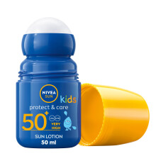NIVEA Sun Kids Protect & Care SPF 50+ Roll On (50ml), Sunscreen with SPF 50, Roll-On Kids Sun Cream for Delicate Skin, Immediately Protects Against S