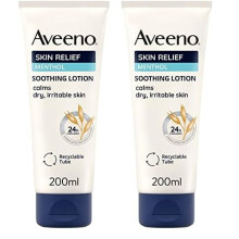 Aveeno Skin Relief Soothing Lotion (1x 200ml) with Nourishing Oat and Menthol Extract, Suitable For Sensitive Skin, 24-Hour Hydration, Clinically Pro