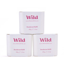 Wild - Natural Refillable Deodorant - Jasmine & Mandarin Blossom Refill Trio Pack - Vegan & Eco-Friendly - Aluminium Free - Long Lasting Protection -