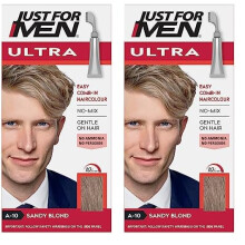 Just For Men Ultra Sandy Blonde Hair Colour Dye, No Mix Comb-In Applicator to Comb Away The Greys, Ammonia & Peroxide Free – A10 (Pack of 2)