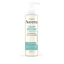 Aveeno Face Calm+Restore Nourishing Oat Cleanser (1x 200ml), Non-Foaming Face Care, Gentle Cleanser with Prebiotic Oat and Calming Feverfew, Helps Pr