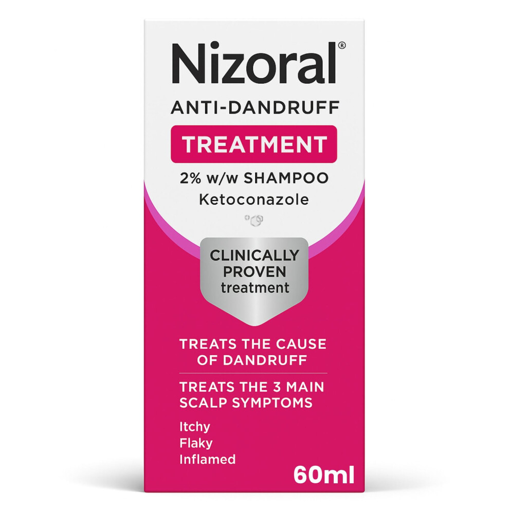 Nizoral Anti-Dandruff Treatment Shampoo, Treats And Prevents Dandruff, Clinically Proven To Control Itchy & Flaky Scalps, Contains Ketoconazole, 1 X